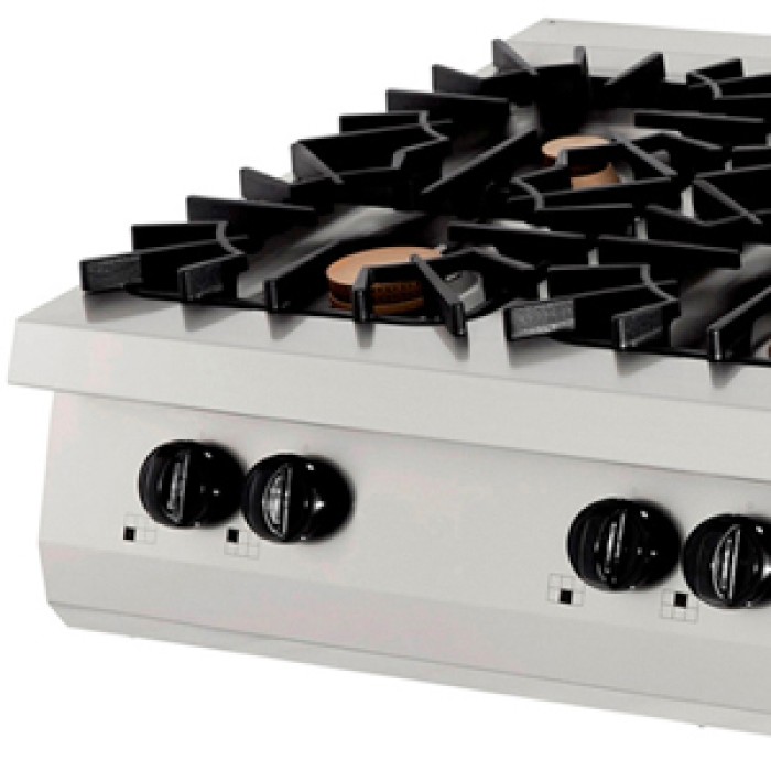 Premium Kookplaat - 6 Pitten - Driedubbel - 90 cm Diep - Gas