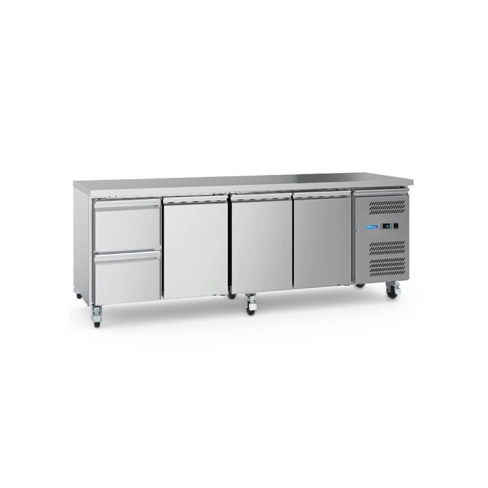 Koelwerkbank - 223 cm - 4 Deuren