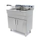 Frituurpan - 2 x 16 L - 2 Manden - met Tapkraan en Opbergruimte - 230V