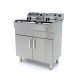Frituurpan - 2 x 16 L - 2 Manden - met Tapkraan en Opbergruimte - 230V