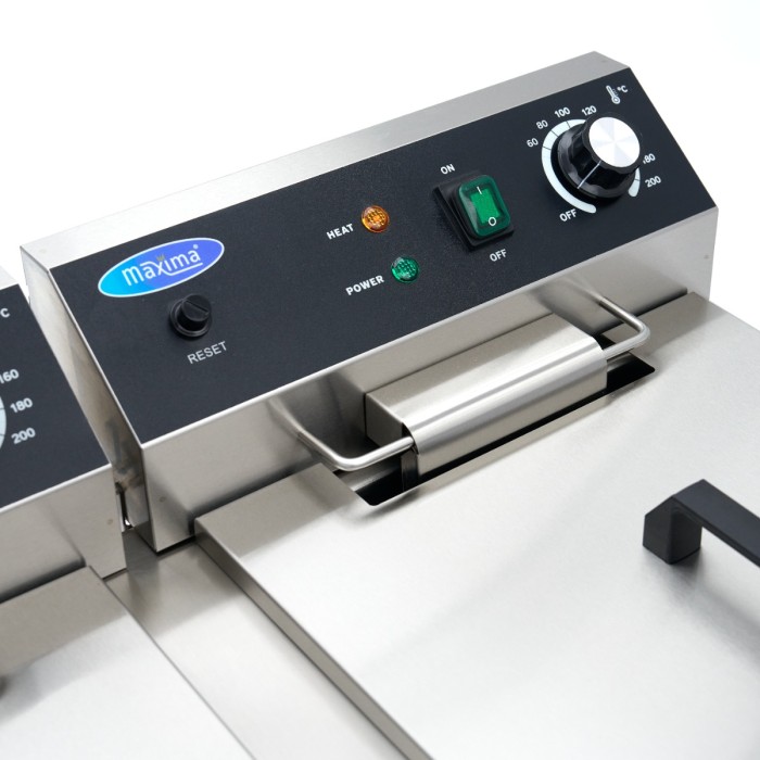 Frituurpan - 2 x 16 L - 2 Manden - met Tapkraan en Opbergruimte - 230V