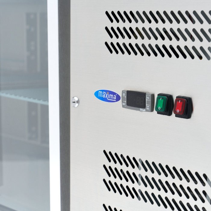 Koelwerkbank - 223 cm - 4 Glazen Deuren