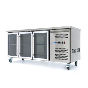 Koelwerkbank - 180 cm - 3 Glazen Deuren