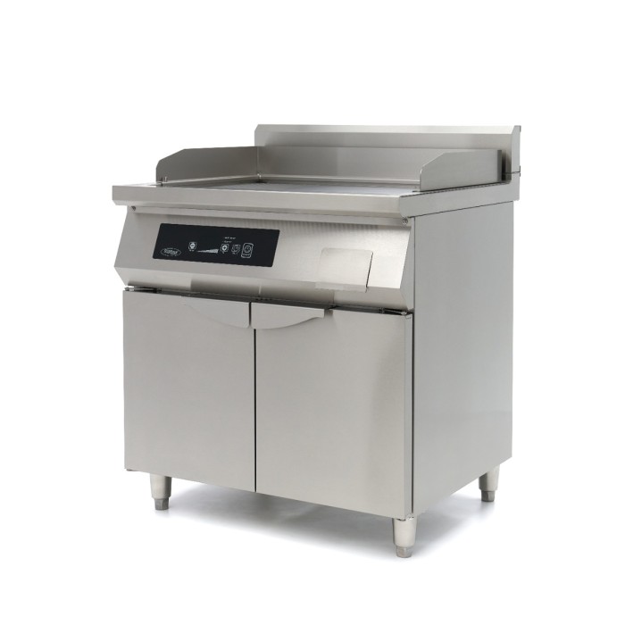 Inductie Grillplaat 700 - Glad en Gegroefd - 10000W - Dubbel - met Onderstel