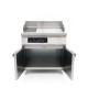 Inductie Grillplaat 700 - Glad en Gegroefd - 10000W - Dubbel - met Onderstel