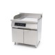 Inductie Grillplaat 700 - Glad en Gegroefd - 10000W - Dubbel - met Onderstel
