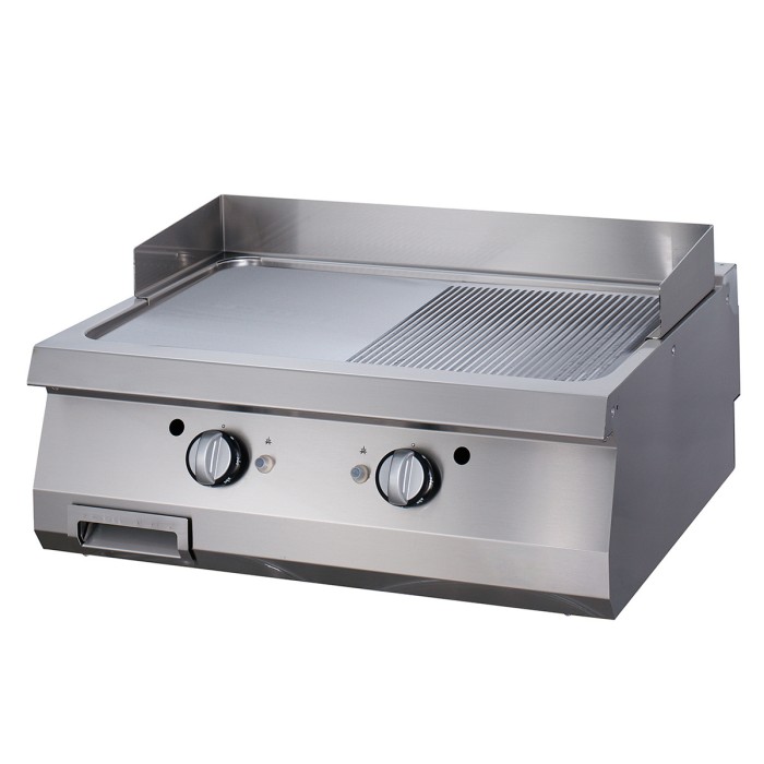 Premium Grillplaat - Half Gegroefd - Dubbel - 90 cm Diep - Gas