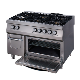 Premium Fornuis - 6 Pitten - Driedubbel - 90 cm Diep - Gas incl. Elektrische Oven