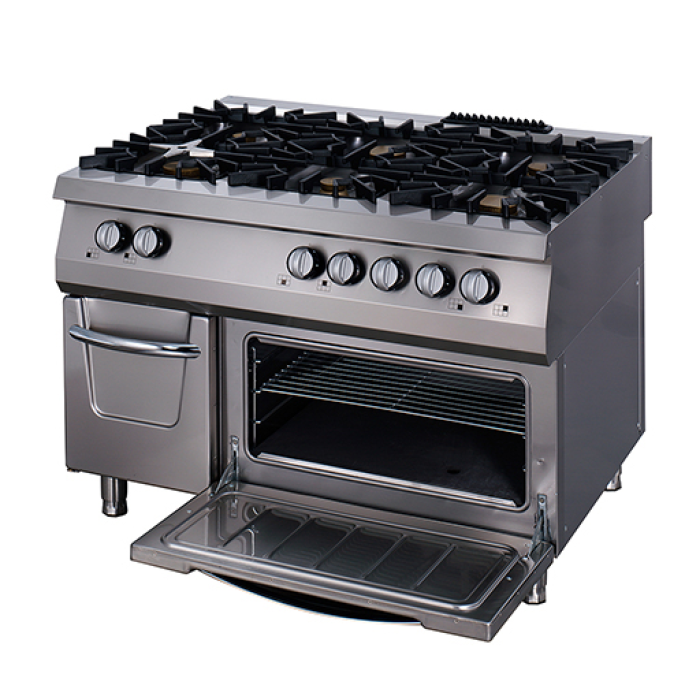 Premium Fornuis - 6 Pitten - Driedubbel - 90 cm Diep - Gas incl. Elektrische Oven