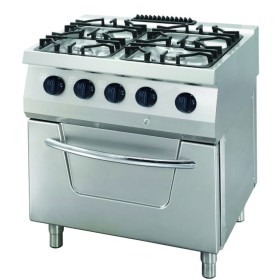 Heavy Duty Fornuis - 4 Pitten - Dubbel - 70 cm Diep - 30 kW - Gas incl. Elektrische Oven