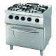 Heavy Duty Fornuis - 4 Pitten - Dubbel - 70 cm Diep - 30 kW - Gas incl. Elektrische Oven