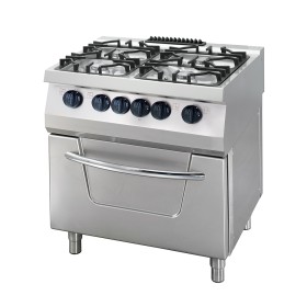 Heavy Duty Fornuis - 4 Pitten - Dubbel - 70 cm Diep - 36 kW - Gas incl. Elektrische Oven