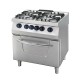 Heavy Duty Fornuis - 4 Pitten - Dubbel - 70 cm Diep - 36 kW - Gas incl. Elektrische Oven