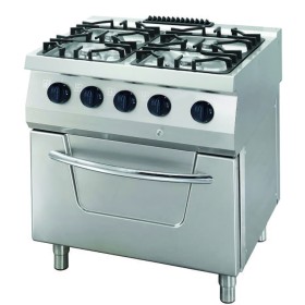 Heavy Duty Fornuis - 4 Pitten - Dubbel - 70 cm Diep - 34 kW - Gas met Oven