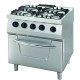 Heavy Duty Fornuis - 4 Pitten - Dubbel - 70 cm Diep - 34 kW - Gas met Oven