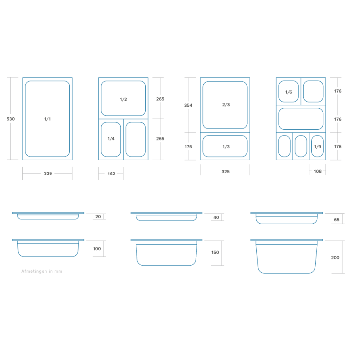 Gastronorm Bak - 1/3 GN - 20 cm Diep - Polycarbonaat