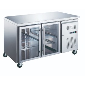 Koelwerkbank - 136 cm - 2 Glazen Deuren