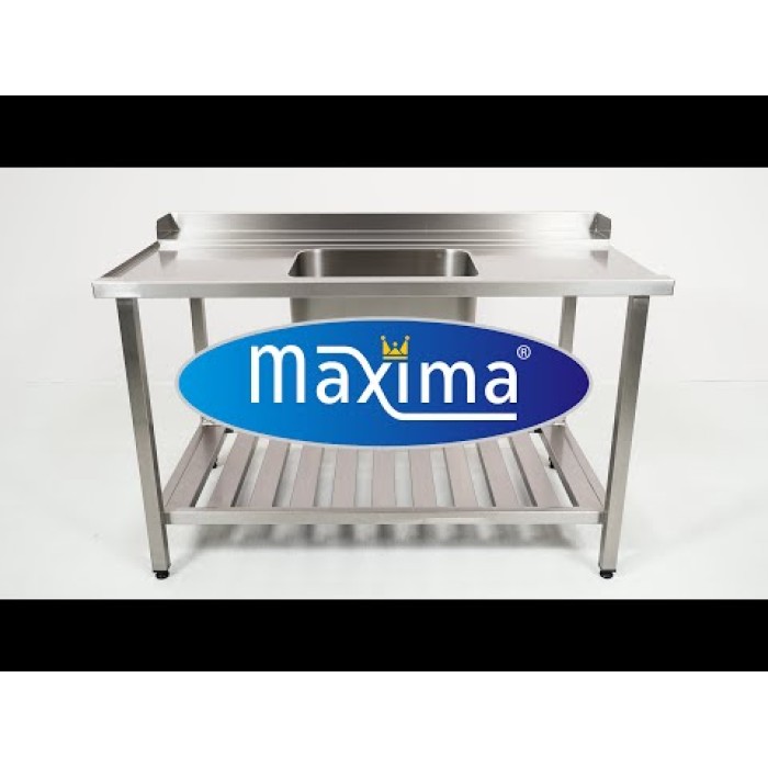 Spoeltafel - 120 x 75 cm - Aanvoer Vaatwasser Links - incl. Wasbak en Onderschap