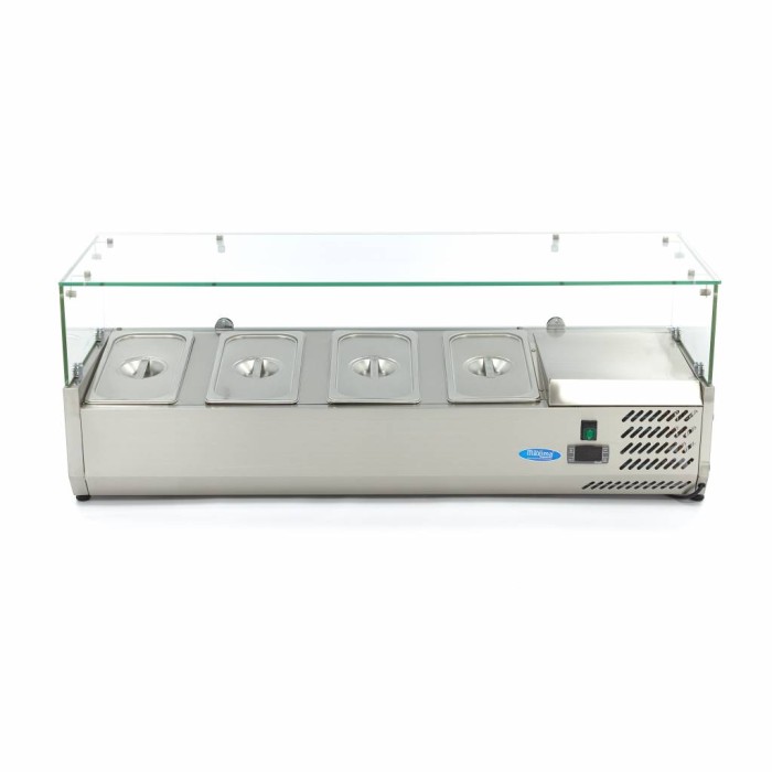 Opzetkoelvitrine - 120 cm - 4 x 1/3 GN Bakken