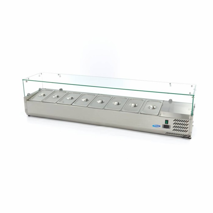 Opzetkoelvitrine - 180 cm - 8 x 1/3 GN Bakken