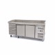 Pizzawerkbank - 202 cm - 2 Deuren - 5 x 1/6 GN - 7 Laden