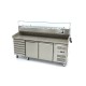 Pizzawerkbank - 202 cm - 2 Deuren - 5 x 1/6 GN - 7 Laden