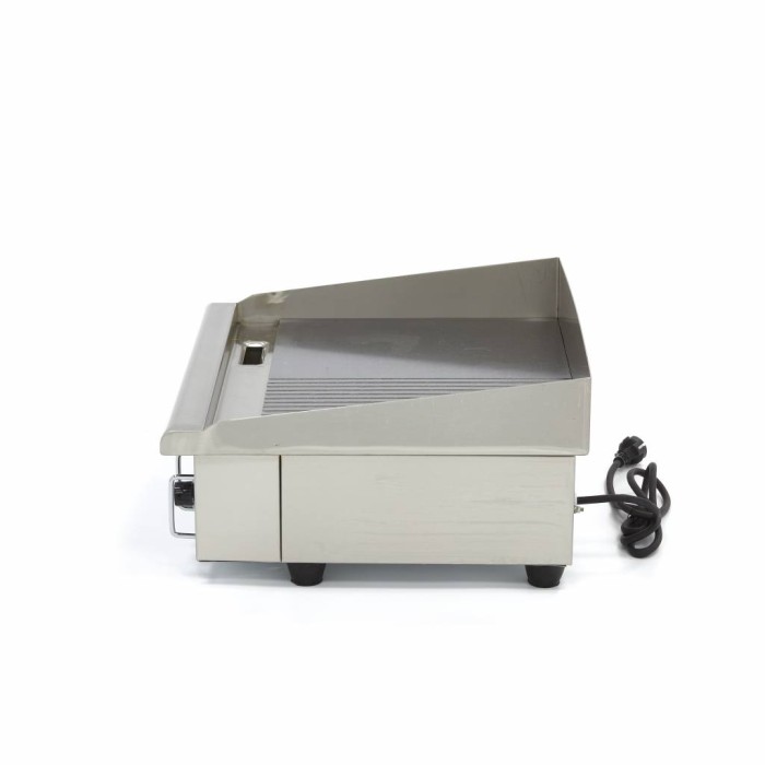 Grillplaat - Half Gegroefd - 55 cm - incl. Opvangbak