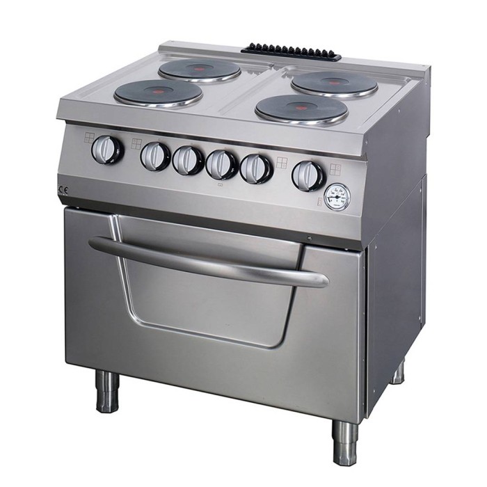 Heavy Duty Fornuis - 4 Pitten - Dubbel - 70 cm Diep - met Oven - Elektrisch