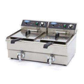 Frituurpan - 2x 16 L - 2 Manden - met Tapkraan