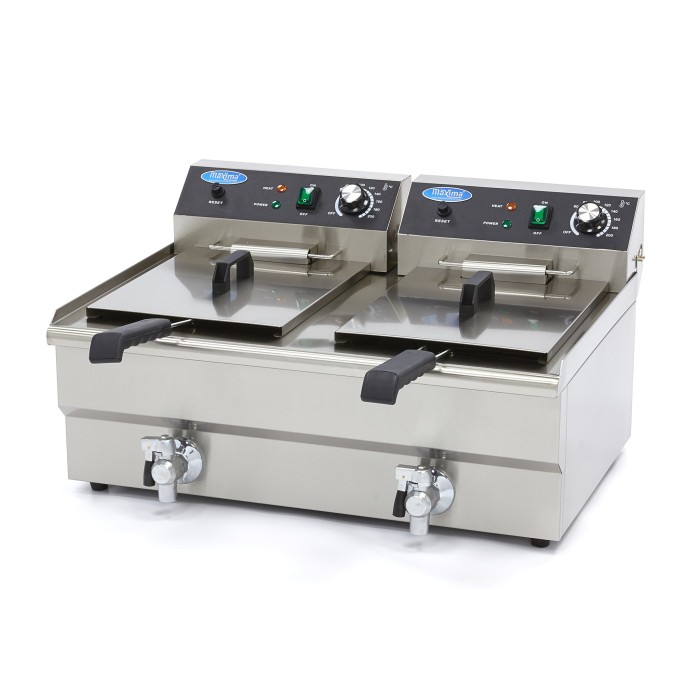 Frituurpan - 2x 16 L - 2 Manden - met Tapkraan