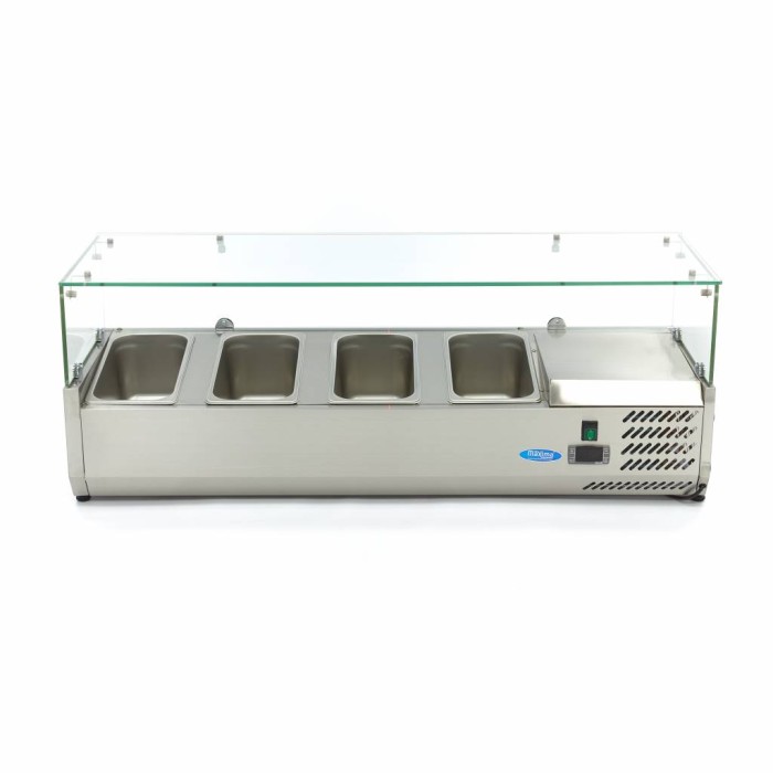 Opzetkoelvitrine - 120 cm - 4 x 1/3 GN Bakken