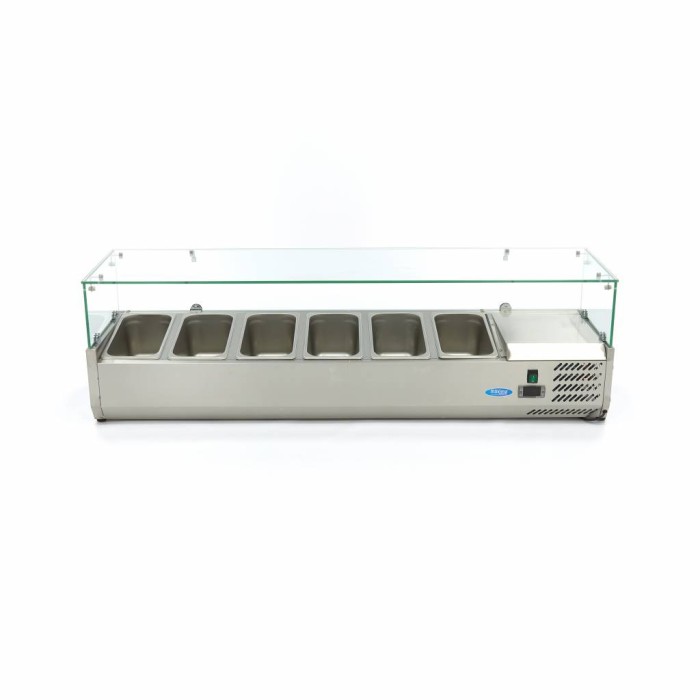 Opzetkoelvitrine - 150 cm - 6 x 1/3 GN Bakken