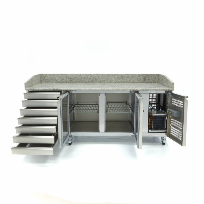 Pizzawerkbank - 202 cm - 2 Deuren - 5 x 1/6 GN - 7 Laden