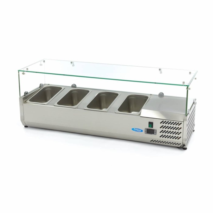 Opzetkoelvitrine - 120 cm - 4 x 1/3 GN Bakken