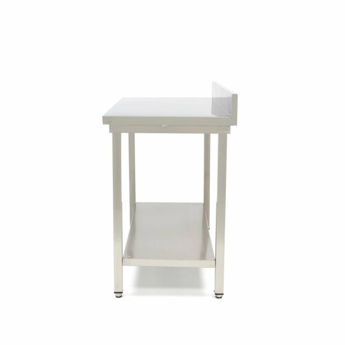 Werktafel rvs - 100 x 70 cm - Verstelbare Hoogte - met Spatrand