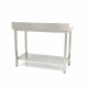 Werktafel rvs - 120 x 70 cm - Verstelbare Hoogte - met Spatrand
