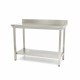 Werktafel rvs - 80 x 70 cm - Verstelbare Hoogte - met Spatrand
