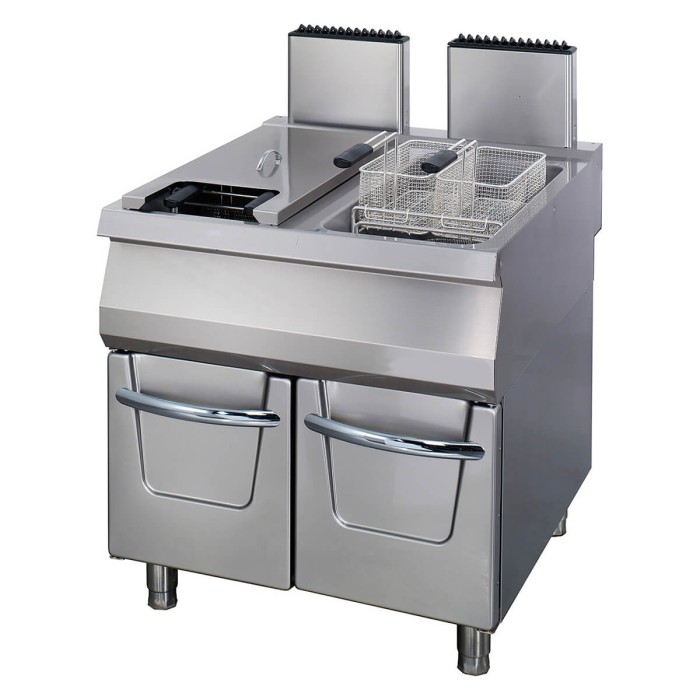 Premium Friteuse - 2 x 22 L - Dubbel -90 cm Diep - met Tapkraan - Gas