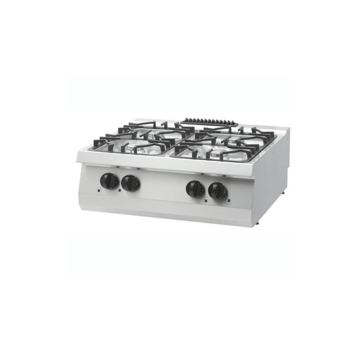 Heavy Duty Kookplaat - 4 Pitten - Dubbel - 70 cm Diep - 24 kW - Gas