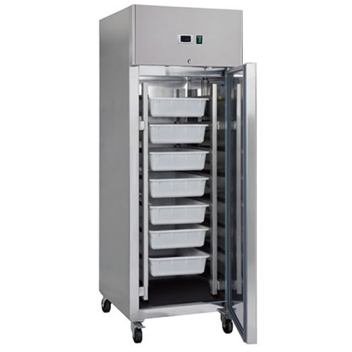 Viskoelkast - 600 L - 7 Containers (60 x 40 cm) - op Wielen - Roestvrijstaal