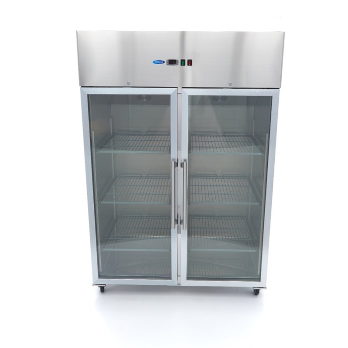 Koelkast - 1200 L - 6 Verstelbare Roosters (2/1 GN) - Rvs - met Glazen Deur