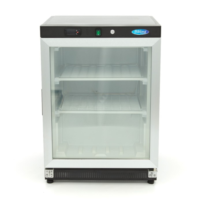 Vrieskast - 200 L - Zwart - met Glazen Deur