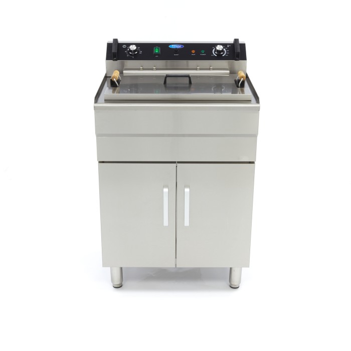 Frituurpan - 35 L - 1 Mand - met Tapkraan - 400V
