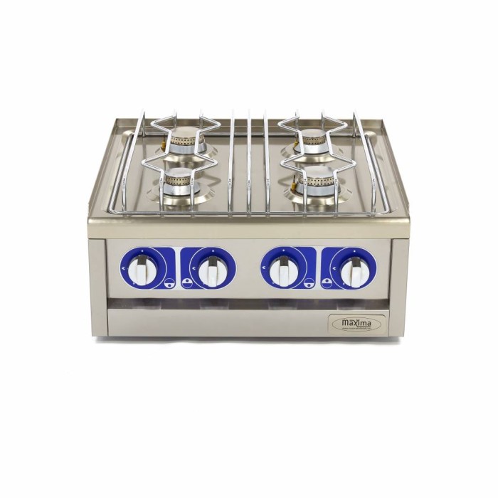 Kookplaat Horeca - 4 Pitten - Dubbel - 60 cm Diep - Gas