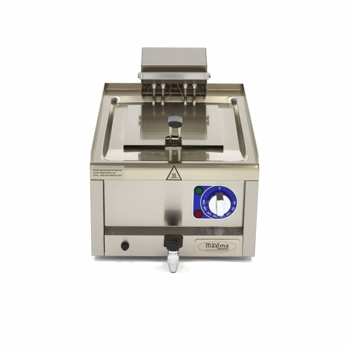 Frituurpan - 10 L - 1 Mand - met Tapkraan - 400V