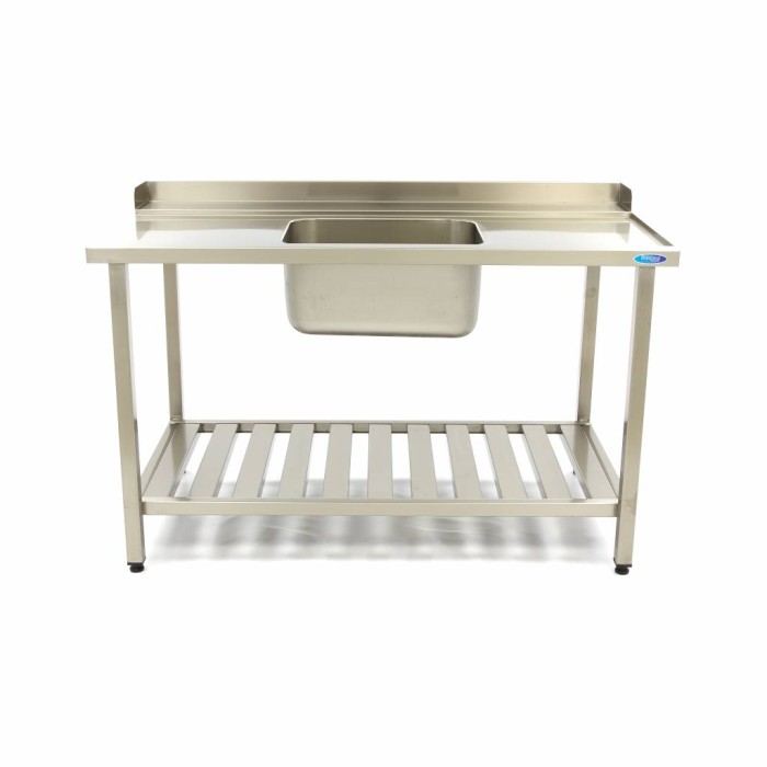 Spoeltafel - 140 x 75 cm - Aanvoer Vaatwasser Rechts - incl. Wasbak en Onderschap