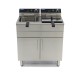 Frituurpan - 2x 16 L - 2 Manden - met Tapkraan en Opbergruimte - 400V