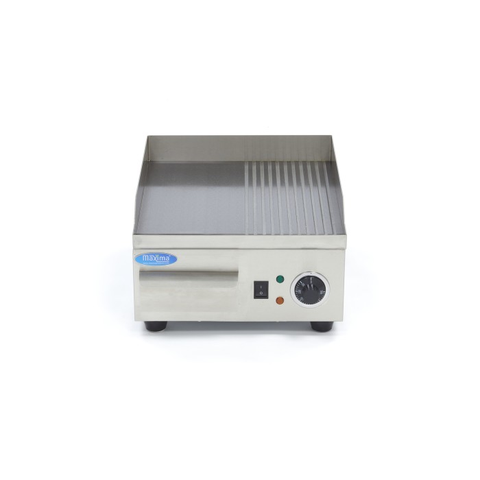 Grillplaat - Half Gegroefd - 36 cm - incl. Opvangbak