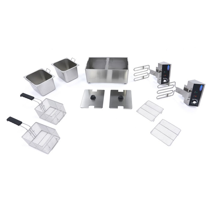 Frituurpan - 2x 8 L - 2 Manden - tot 2,8 Kg Frites