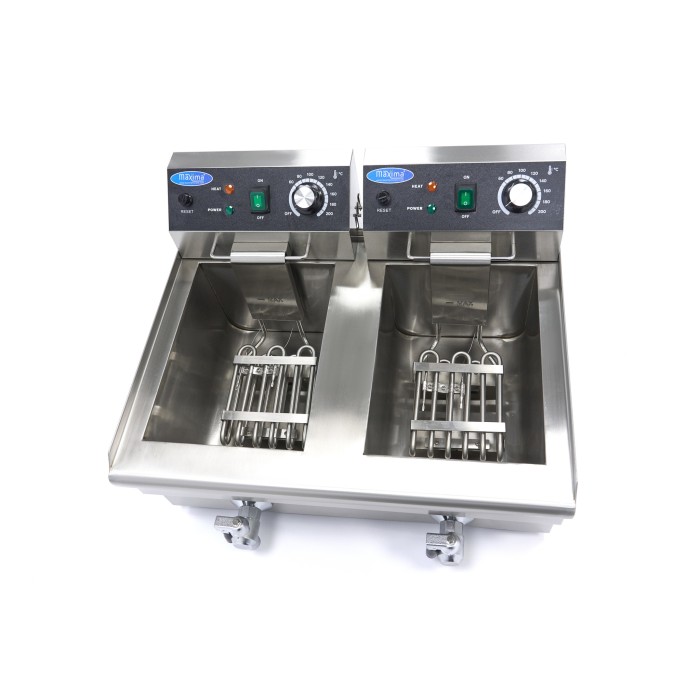 Frituurpan - 2x 10 L - 2 Manden - met Tapkraan
